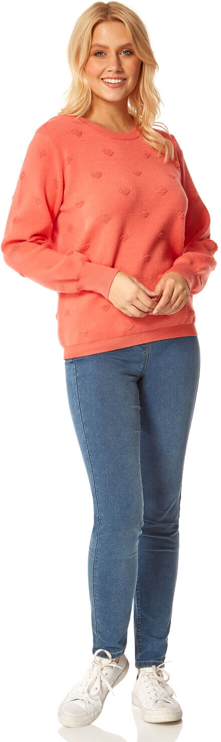 Roman Originals Textured Heart Detail Jumper Roman Originals Textured Heart Detail Jumper