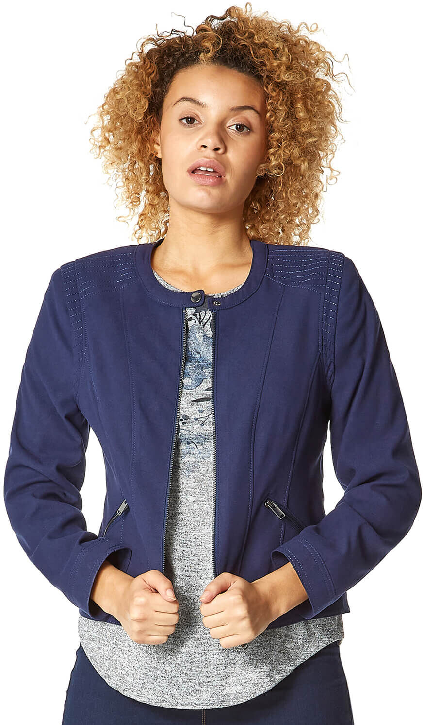 Roman Originals Faux Suede Zip Up Jacket Roman Originals Faux Suede Zip Up Jacket