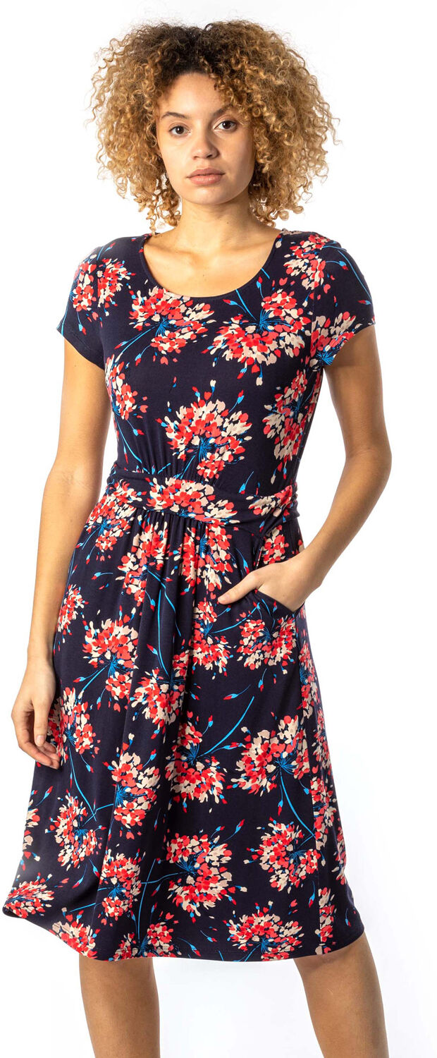 Roman Originals Floral Print Gathered Midi Dress Roman Originals Floral Print Gathered Midi Dress