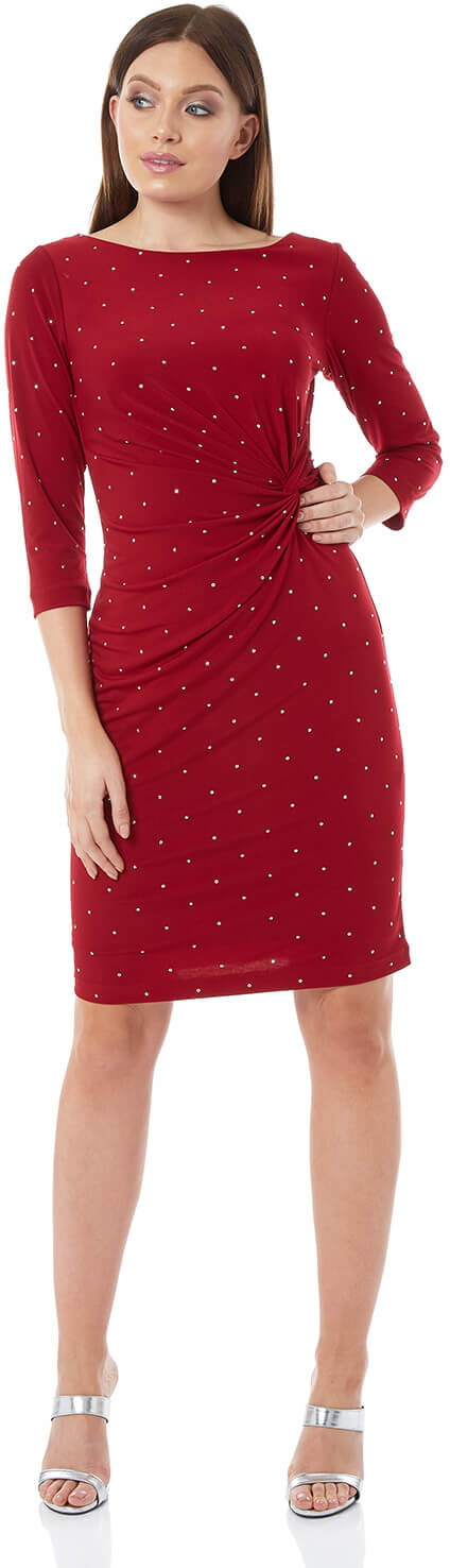 Roman Originals Embellished Twist Waist Dress Roman Originals Embellished Twist Waist Dress