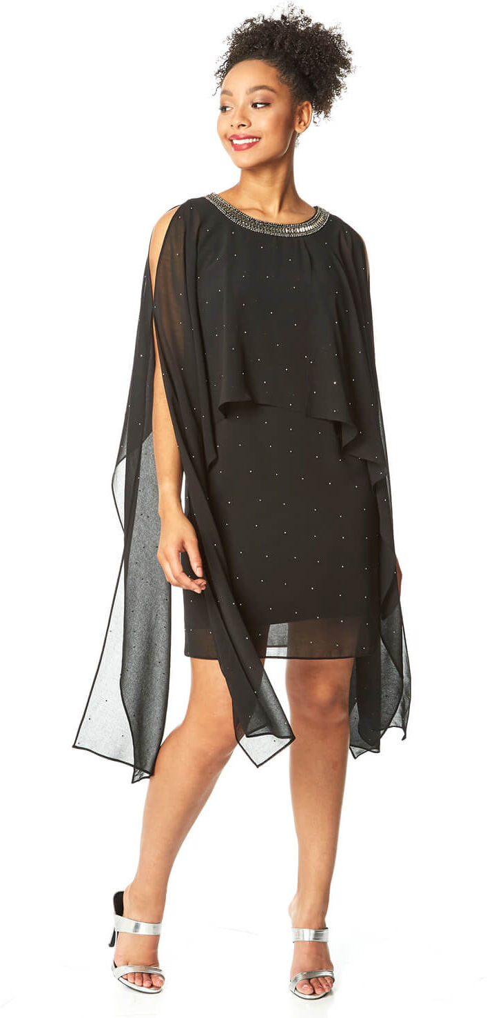 Roman Originals Diamante Embellished Split Sleeve Dress Roman Originals Diamante Embellished Split Sleeve Dress