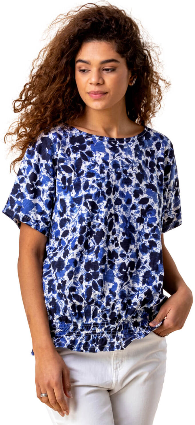 Roman Originals Shirred Bubble Hem Abstract Print Top Roman Originals Shirred Bubble Hem Abstract Print Top