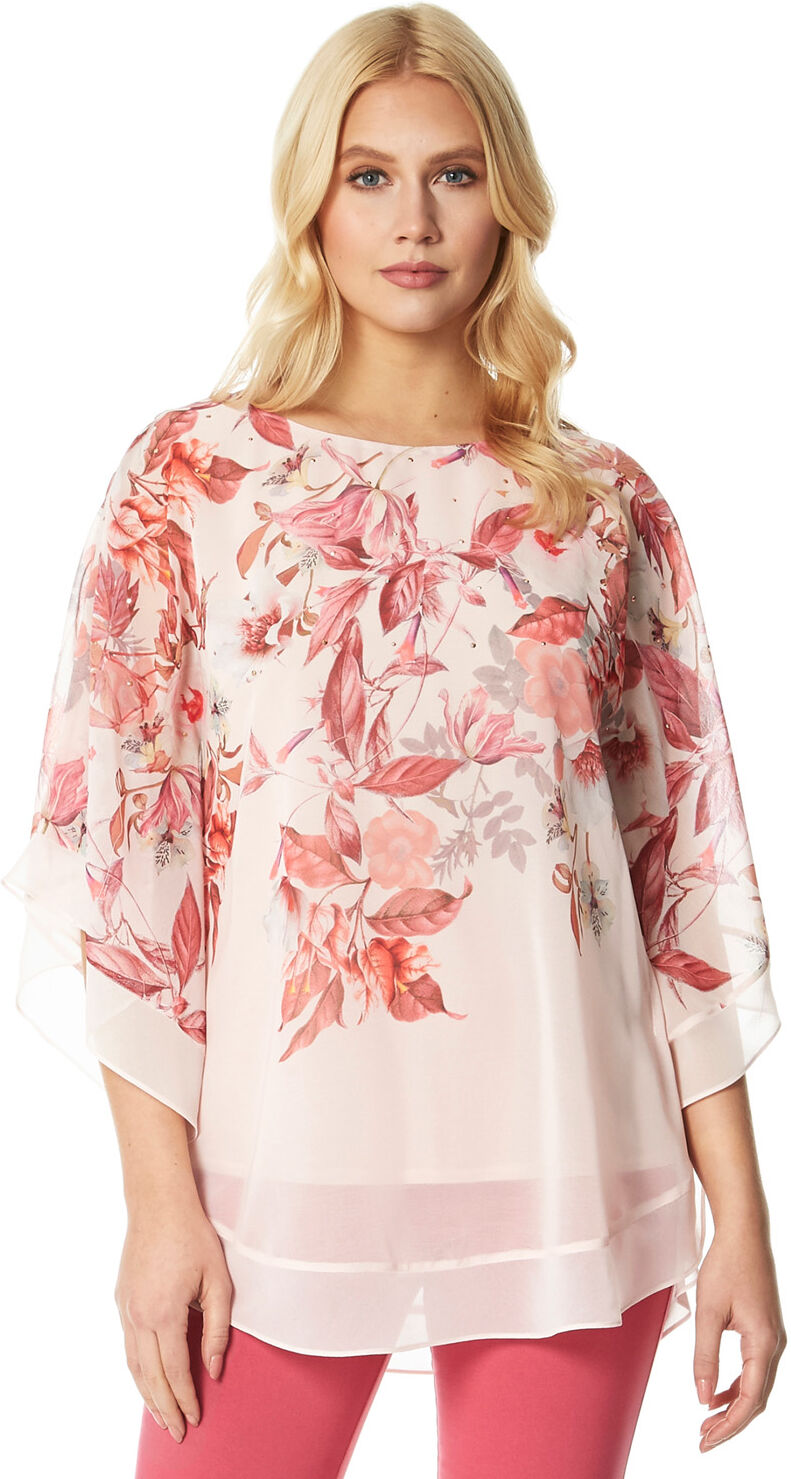 Roman Originals Sparkle Embellished Floral Overlay Top Roman Originals Sparkle Embellished Floral Overlay Top