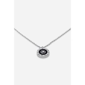 Lilly and Hope Stainless Steel Diamante Clock Pendant in Silver ONE female