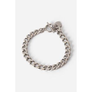 Lilly and Hope Curb Chain Bracelet With Heart Pendant in Silver ONE female