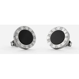 Lilly and Hope Stainless Steel Clock Earrings in Silver ONE female