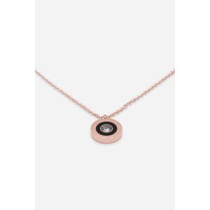 Lilly and Hope Stainless Steel Diamante Clock Pendant in Rose Gold ONE female