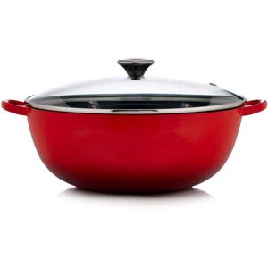 Le Creuset Cast Iron 32cm Casserole Pot with Glass Lid