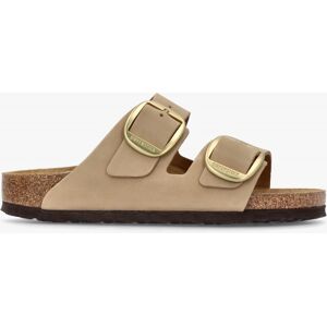 BIRKENSTOCK Arizona Big Buckle Sandcastle Nubuck Leather Two Bar Mules - female BIRKENSTOCK Arizona Big Buckle Sandcastle Nubuck Leather Two Bar Mules - female