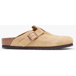 BIRKENSTOCK Boston Latte Cream Suede Leather Clogs Colour: Beige Suede - female BIRKENSTOCK Boston Latte Cream Suede Leather Clogs Colour: Beige Suede - female