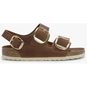 BIRKENSTOCK Milano Big Buckle Cognac Natural Oiled Leather Sandals Siz - female BIRKENSTOCK Milano Big Buckle Cognac Natural Oiled Leather Sandals Siz - female