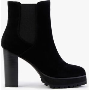 DANIEL Slock Black Suede Block Heel Chelsea Boots Size: 38, Colour: Bl - female