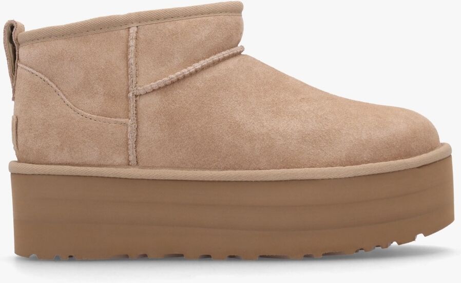 UGG Classic Ultra Mini Sand Platform Boots Colour: Beige Suede, Size: - female