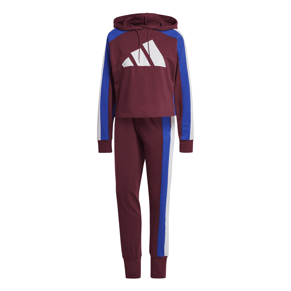 adidas Womens Sportswear Badge of Sport Logo Track Suit Colour: Crimson, Size: Extra Large