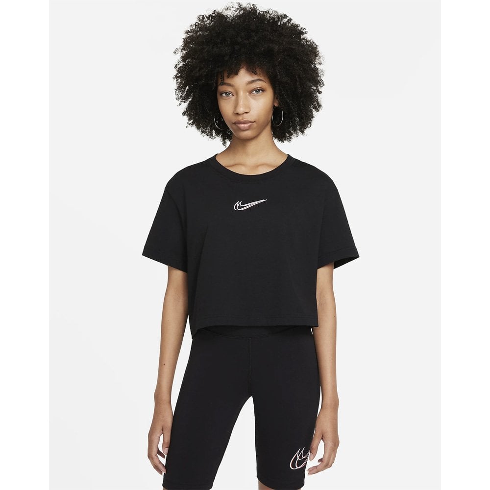 Nike Sportswear Womens Cropped Dance T-Shirt Colour: Black, Size: Medium