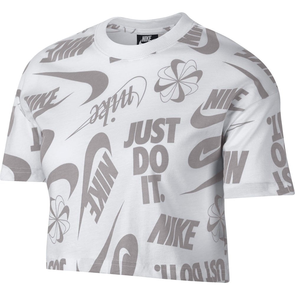 Nike Sportswear Womens Essential Short Sleeve Crop Top Size: Small, Colour: White