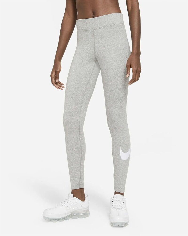 Nike Sportswear Womens Mid-Rise Swoosh Essential Legging Size: Medium, Colour: Grey