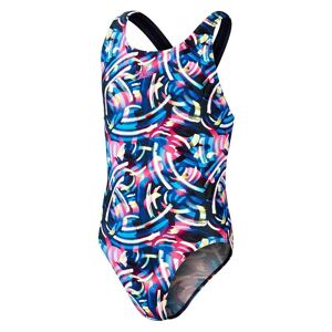 Speedo Girls Digital Allover Leaderback Swimsuit Size: 13-14 years, Colour: Black/Blue