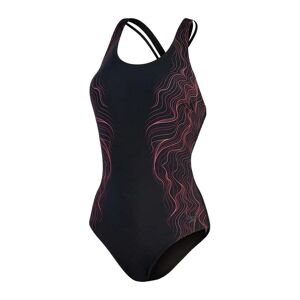 Speedo Womens Shaping Calypso Printed Swimsuit Size: 34, Colour: Black/Pink