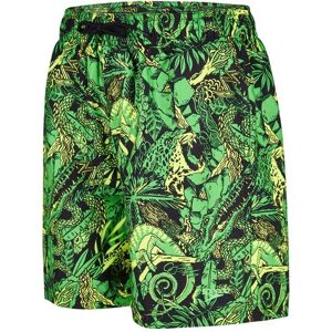 Speedo Boys Jungle Camo Printed Leisure 15" Watershort Size: Extra Small, Colour: Black/Green