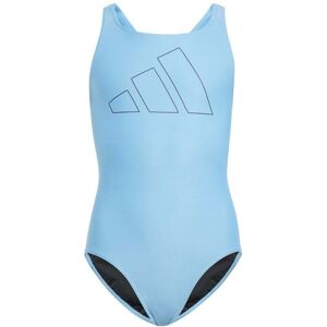 adidas Girls Performance Big Bars Swimsuit Colour: Blue, Size: 5-6 years adidas Girls Performance Big Bars Swimsuit Colour: Blue, Size: 5-6 years