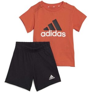 adidas Infant Boys Essentials Organic Cotton Tee and Shorts Set - Red/Black adidas Infant Boys Essentials Organic Cotton Tee and Shorts Set - Red/Black