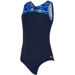Zoggs Girls Geo Spiral Infinity Back Swimsuit Size: 8 years, Colour: Navy Zoggs Girls Geo Spiral Infinity Back Swimsuit Size: 8 years, Colour: Navy