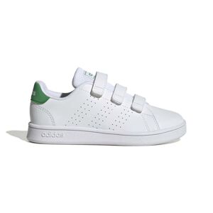 adidas Kids Advantage Court Lifestyle Hook-and-Loop Shoes Size: UK 10c, Colour: White