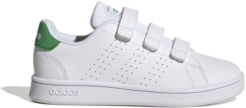 adidas Kids Advantage Court Lifestyle Hook-and-Loop Shoes Size: UK 11c, Colour: White