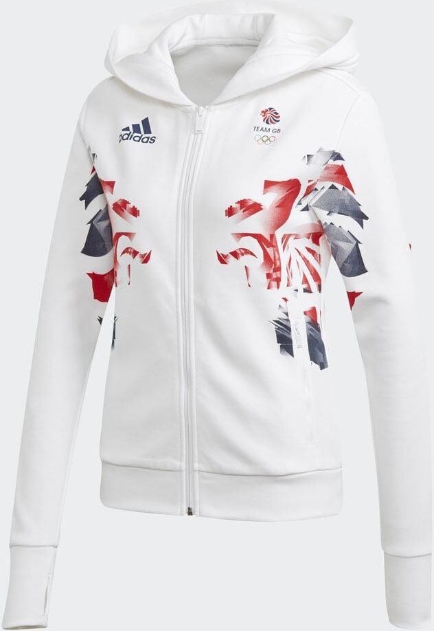 adidas Team GB Womens Lion Hoodie Colour: White, Size: 14