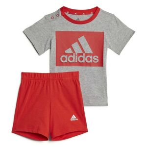 adidas Infant Essentials Tee and Shorts Set Colour: Grey, Size: 12-18 months