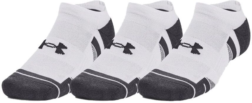 Under Armour Performance Tech 3-Pack No Show Socks Colour: White, Size: 7.5-12 (L)