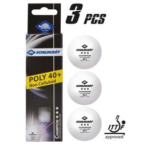Donic Schildkrot 3-Star Champions ITTF White Poly 40+ Ball - 3 Pack Size: One Size, Colour: White