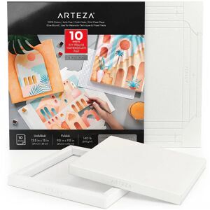 Arteza Watercolour Paper Pad, 20.4 x 28 cm, 10 Sheets, 100% Cotton, 300 GSM, Foldable DIY Canvas for Watercolour Pencils, Brush Pens, and Mixed Media - Brand New