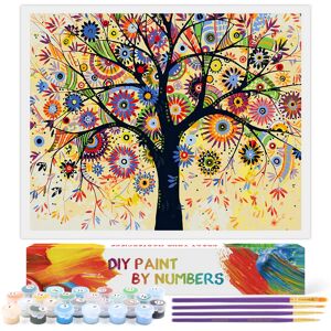 Toudorp DIY Oil Painting by Numbers, Canvas Oil Painting Flower in the Bottle for Adults and Drawing Beginner Painting by Numbers with Brushes Wooden Frame 16 x 20 Inches - Brand New