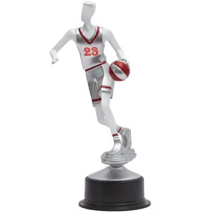 Amoy-Art Basketball Sculpture Figurine Modern Statue Decor Polyresin Home Arts Silver 24cm - Brand New