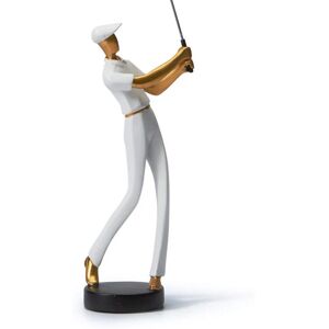 Amoy-Art Golf Statue Sculpture Golfer Figurine Decor Polyresin Arts Gifts White 24cm - Brand New