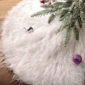 Geboor White Christmas Tree Plush Skirt Base Floor Mat Cover Xmas Decor Merry Christmas Party Decor 47.2 Inch(120cm) - Brand New