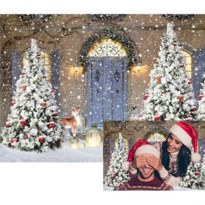 XCKALI Winter Snow Photography Background Christmas Tree Outdoor Party Decoration Backdrop (8x6ft) - Brand New