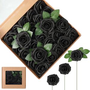 Sumind Artificial Foam Rose Flowers Vintage Fake Roses DIY Bouquets Boutonnieres with Leaves and Stems for Wedding Bridal Shower Banquet Party Centerpieces and Home Decor (Pink Champagne,50 Pieces) - Brand New