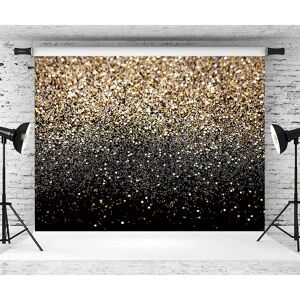 WR Black and Gold Backdrop Golden Spots Glitter Photography Background Starry Sky Wedding Adult Baby Children Family New Year Party Decor Portrait Shooting Photo Video Studio Booth (8x6FT, Golden) - Brand New