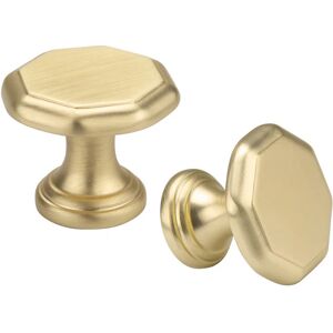 10 Pack Gold Drawer Knobs Solid Cabinet Knobs - LONTAN Brushed Brass Door Knobs Octagon Cupboard Knobs for Kitchen, Bathroom, Living-Room, Bedroom - Brand New