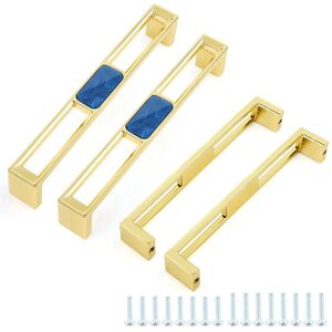 Victop Cabinet Bar Handle 4 Pack Furniture Drawer Pulls 135mm Long Cupboard T Bar Handles Gold Square Pull Handle Zinc Alloy Kitchen Door Handles with Screws for Wardrobe Bedroom Bathroom Cabinets - Brand New