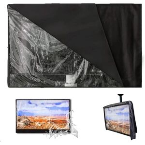 Outdoor TV Cover with Clear Front COOSOO Television Cover Waterproof Universal Protector for LCD LED Plasma Television Sets with Remote Control Pocket Compatible with Standard Mounts Stands (60-65’’) - Brand New