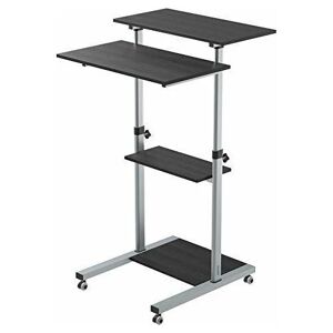 BONTEC Mobile Workstation Compact Stand-up Computer Presentation Cart Ergonomic with 4 Rolling Castors Moveable & Height Adjustable - Brand New