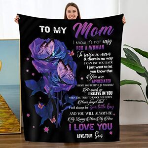 TURMTF Personalized to My Mom Throw Blanket from Son-Christmas Birthdays Special Occasions Throw Blankets for Couch Bed Sofa Healing Blanket (to mom,son, Size:125x150cm) - Brand New