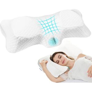 Vpoofree Cervical Memory Foam Pillow for Neck Pain Shoulder Pain Pillow Side Sleepers Sleeping Pillow for Back Pain Orthopedic Support Pillow with Washable Pillowcase(Memory Foam Pillow for White) - Brand New