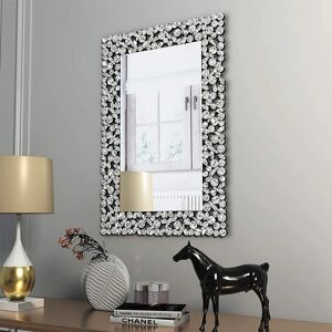 KOHROS Modren Art Decorative Venetian Wall Mirror Clear Design Mirror for Home hotel bedroom bathroom … (W 23.6