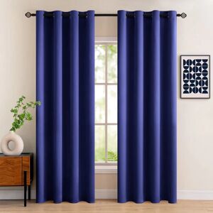 MIULEE Blackout Curtain Very Soft Solid Thermal Insulated Ring Top Decorative Darkening Curtain with Grommets for Living Room Bedroom Nursery Room 2 pieces 55