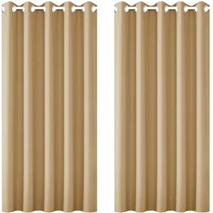 FLOWEROOM Thermal Blackout Curtains for Bedroom, 66 x 54 inches Long, Light Grey - Winter Energy Saving/Summer Sun Blocking/Noise Reducing Window Curtain for Living Room, Set of 2 Eyelets Curtains - Brand New